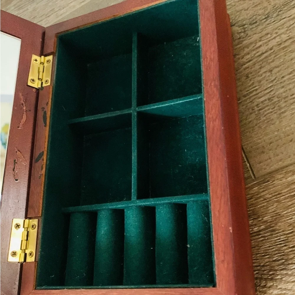 Wooden box with a mirror